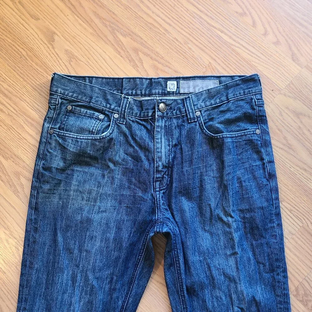 MARC ECKO CUT & SEW SLIM FIT JEANS RIGID 100% COTTON DENIM WHISKER DARK WASH 36S